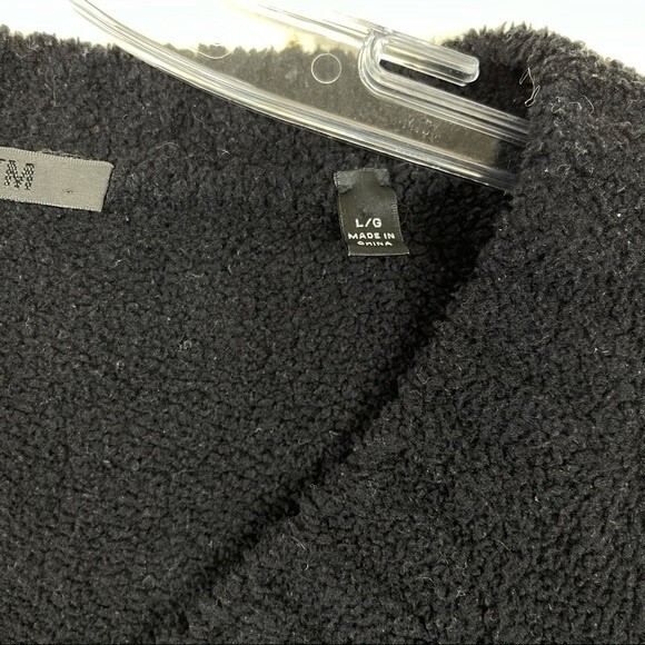 ATM Anthony Thomas Melillo Chenille V-Neck Sweater Black L Boxy Cropped Slouchy - Picture 10 of 10